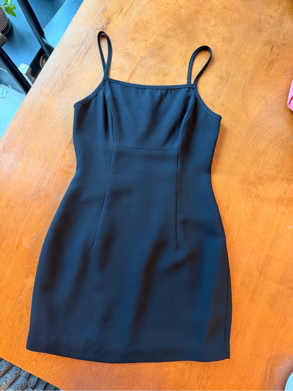 BCBG MaxAzaria Black Spaghetti‑Strap Mini Dress Made in USA